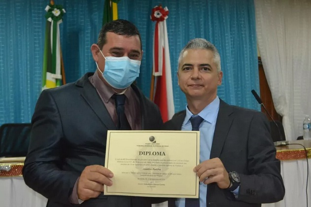 Prefeito Joselino Padilha, o Taká, e o seu vice, Erzenir Orben