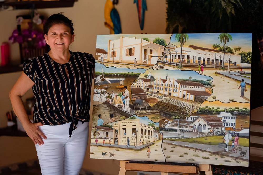 A artista Necy Balieiro retrata o cotidiano do município de Breve pelo olhar da infância. Foto: Jonatan Castro