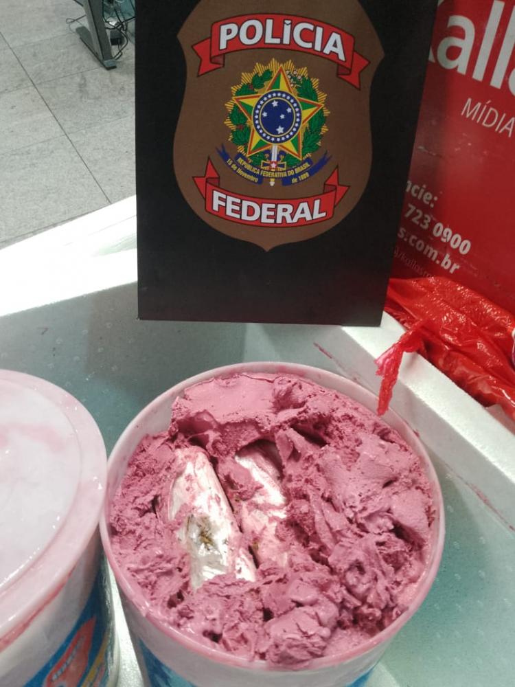 Droga estava escondida dentro de potes de sorvetes